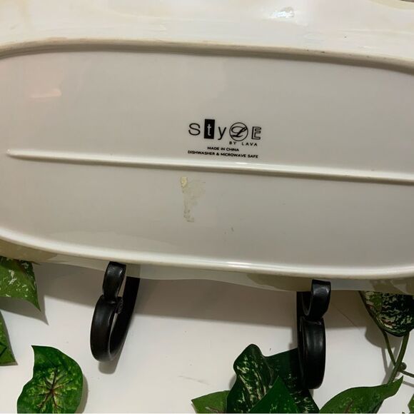 Style by Lava floral multicolor oval large Platter Serving  18” x 7.5” Large - Picture 4 of 7